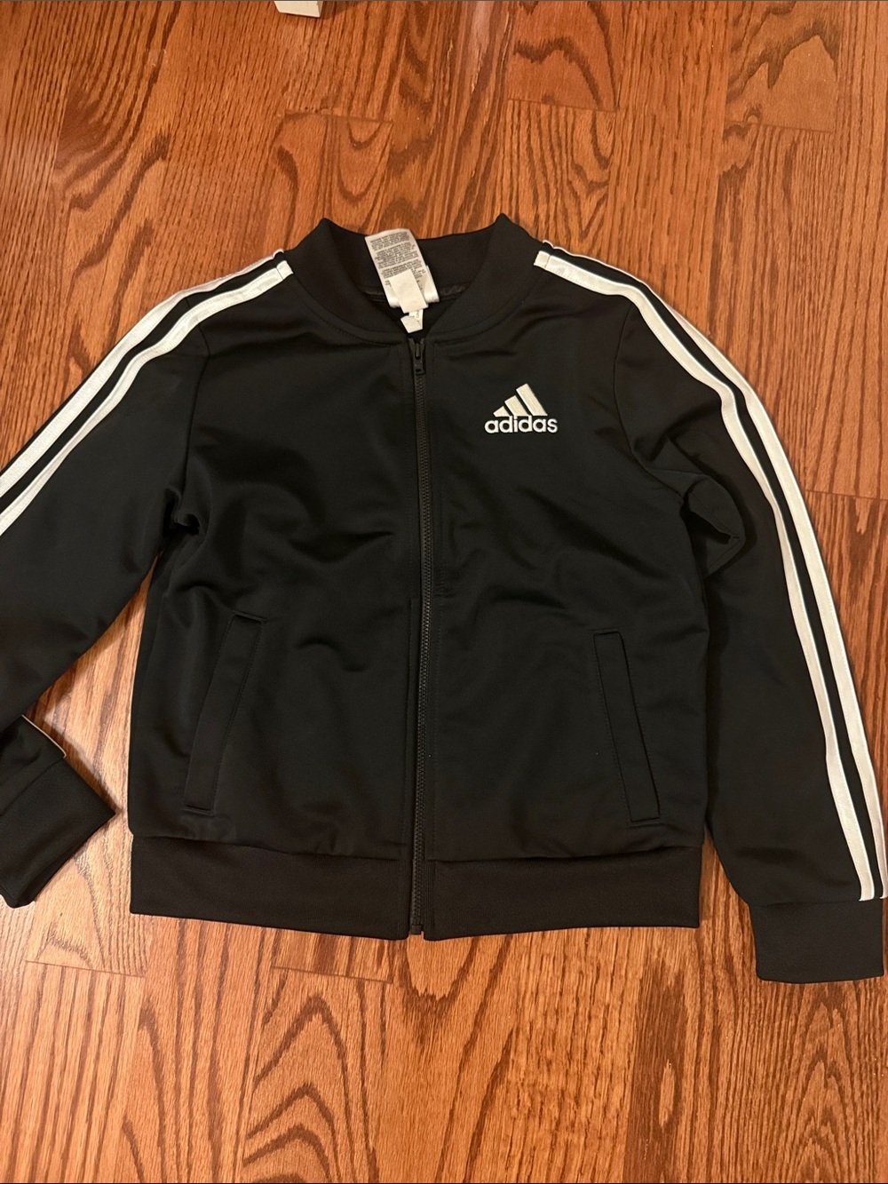 adidas Black Track Jacket with White Stripes